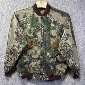 Spartan Jacket Mens 3XL Brown Camo Bomber Canvas Snap Front Hunting Realtree USA